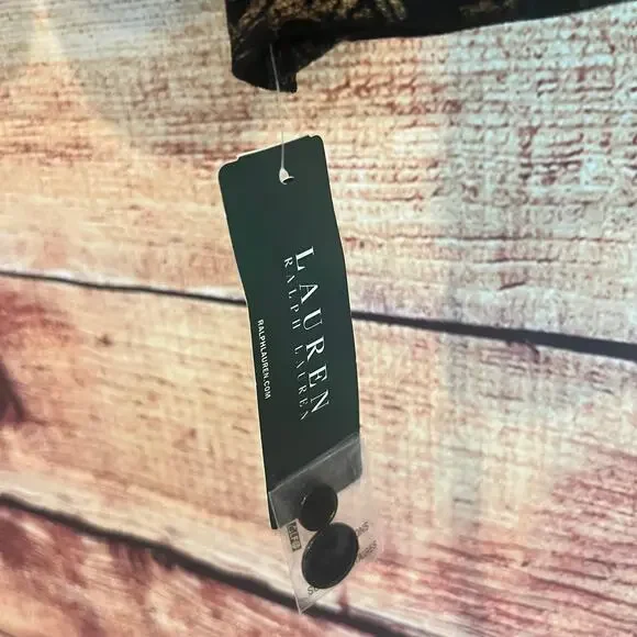 Lauren Ralph Lauren Stretch Velvet Floral Blazer Jacket Black Gold $199 NYE - Picture 5 of 6